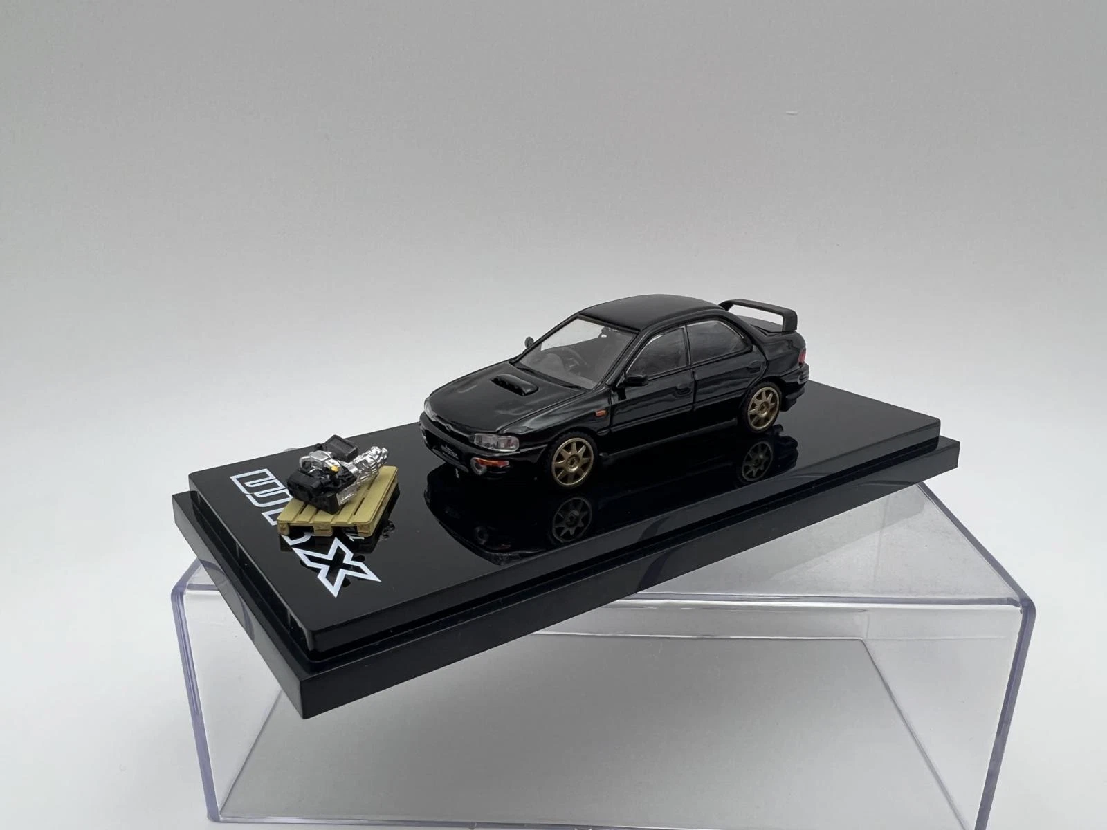 HOBBY JAPAN 1:64 SUBARU IMPREZA WRX 1992 CUSTOMIZED VERSION NEGRO MICA