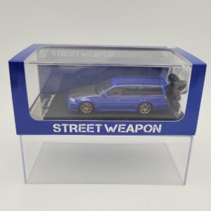 STREET WARRIOR 1:64 NISSAN STAGEA R34 METALLIC BLUE CARBON