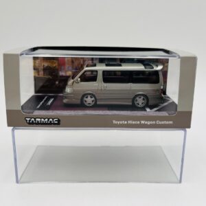 TARMAC WORKS 1:64 TOYOTA HIACE WAGON CUSTOM SILVER BROWN