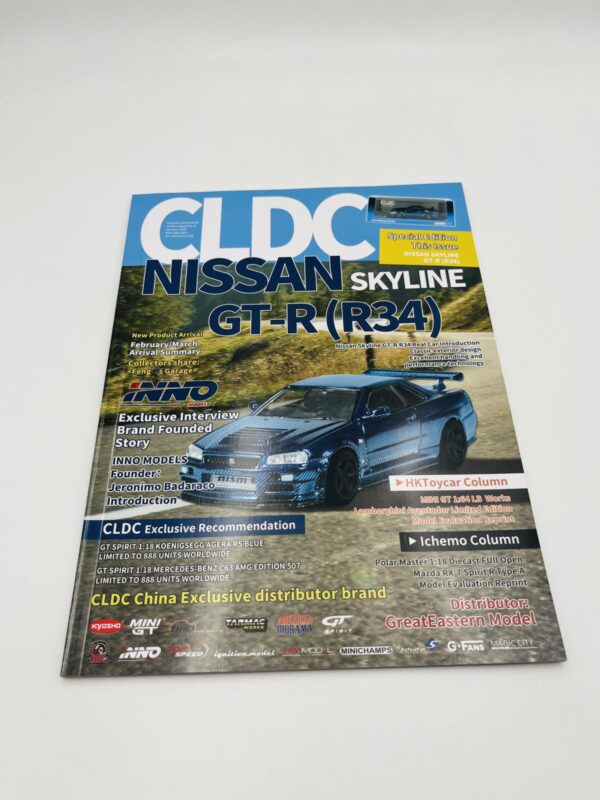INNO MODELS 1:64 NISSAN SKYLINE GT-R R34 CLDC MAGAZINE EDITION CAJA INTERIOR DAÑADA. - Imagen 8