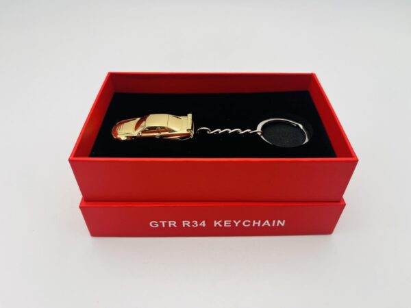 SEEKER 1:87 GTR R34 KEYCHAIN CHROME GOLD LLAVERO - Imagen 3