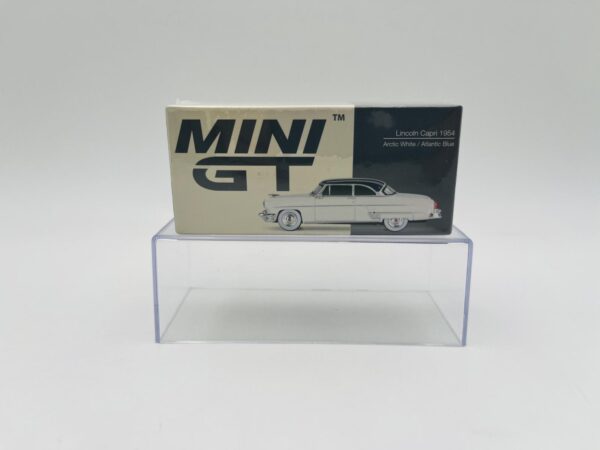 MINI GT 1:64 LINCOLN CAPRI 1954 ARCTIC WHITE / ATLANTIC BLUE