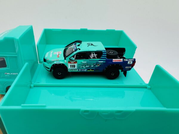 TARMAC WORKS 1:64 TOYOTA HILUX FALKEN WITH TRUCK