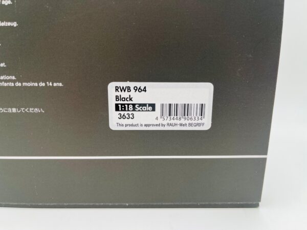 IGNITION 1:18 PORSCHE RWB 964 BLACK 3633 - Imagen 9
