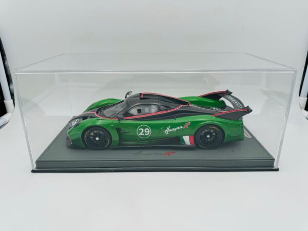 BBR 1:18 PAGANI HUAYRA R GLOSS BLACK CARBON VERDE PRATO – Image 2
