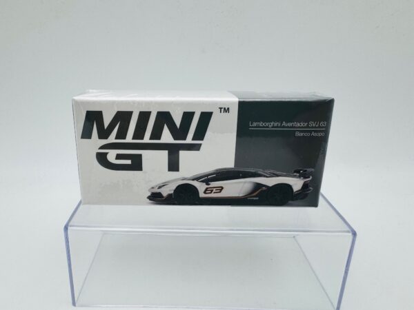 MINI GT 1:64 LAMBORGHINI AVENTADOR SVJ 63 BIANCO ASOPO