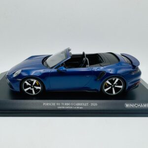 MINICHAMPS 1:18 PORSCHE 911 TURBO S CABRIOLET 2020 BLUE METALLIC