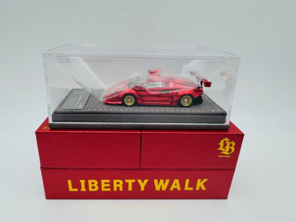 TOPART 1:64 LAMBORGHINI COUNTACH LBWK CHROMED RED - Imagen 2