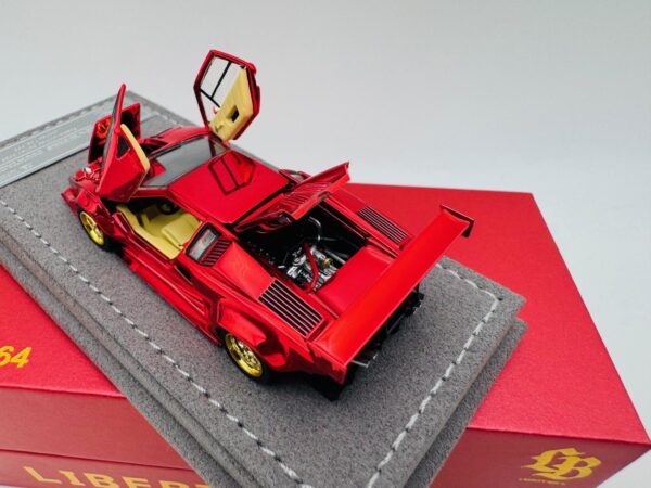 TOPART 1:64 LAMBORGHINI COUNTACH LBWK CHROMED RED - Imagen 8