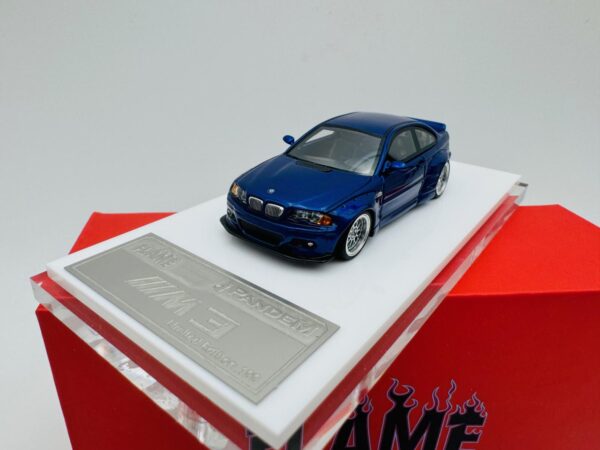 FLAME 1:64 BMW M3 E46 PANDEM ROCKET BUNNY METALLIC BLUE - Image 3