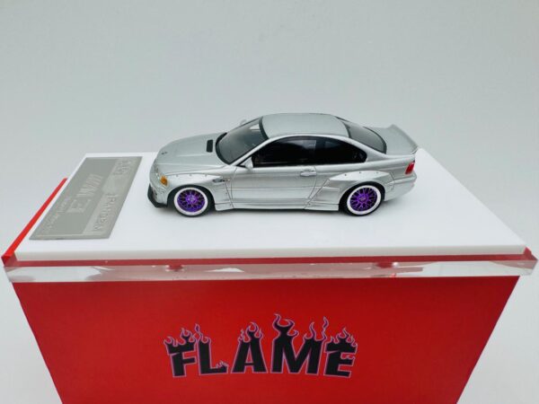FLAME 1:64 BMW M3 E46 PANDEM ROCKET BUNNY METALLIC SILVER