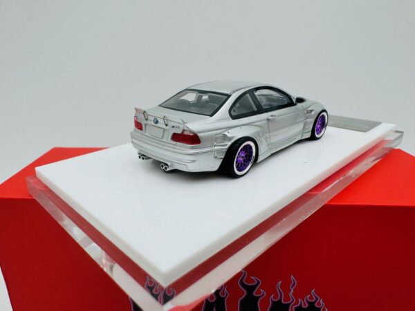 FLAME 1:64 BMW M3 E46 PANDEM ROCKET BUNNY METALLIC SILVER - Image 4