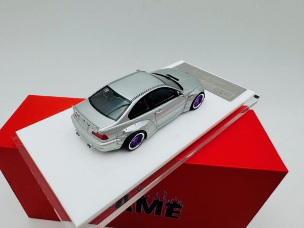 FLAME 1:64 BMW M3 E46 PANDEM ROCKET BUNNY METALLIC SILVER - Image 5