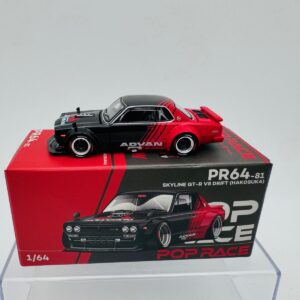 POP RACE 1:64 NISSAN SKYLINE GTR V8 DRIF HAKOSUKA NOVEDAD