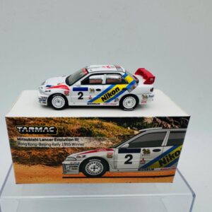 TARMAC WORKS 1:64 MITSUBISHI LANCER EVO III HK-BEIJING RALLY 1995 WINNER