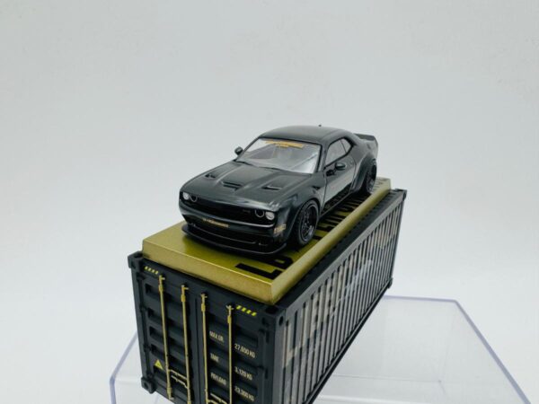 TARMAC WORKS 1:64 DODGE CHALLENGER SRT HELLCAT LB-WORKS BLACK METALLIC - Imagen 4
