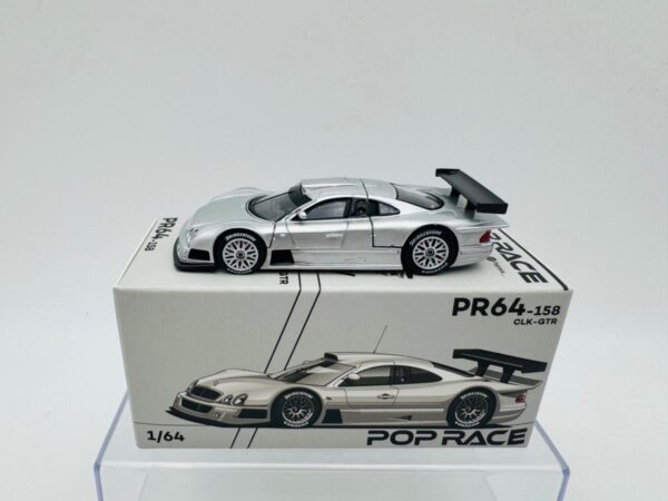 POP RACE 1:64 MERCEDES AMG CLK GTR SILVER