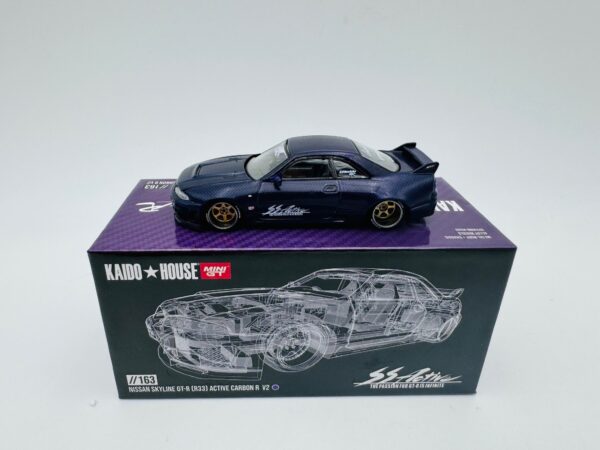 MINI GT 1:64 NISSAN SKYLINE GTR R33 ACTIVE CARBON R V2  163