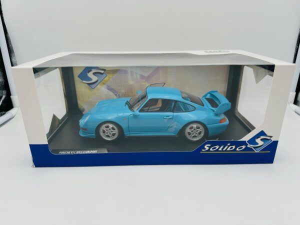 SOLIDO 1:18 PORSCHE 993 CLUBSPORT RIVIERA BLUE 1997