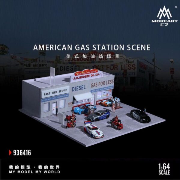MOREART 1:64 AMERICAN GAS STATION SCENE - Image 4