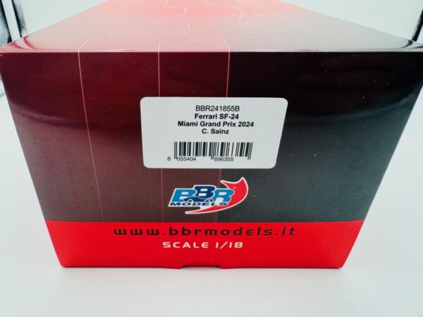 BBR 1:18 FERRARI SF-24 MIAMI GRAND PRIX 2024 CARLOS SAINZ - Imagen 7