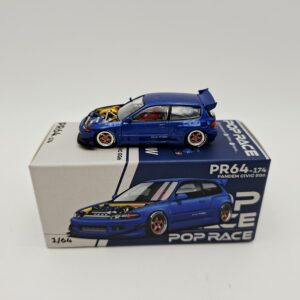 POP RACE 1:64 HONDA CIVIC PANDEM EG6 MATALLIC BLUE  NOVEDAD