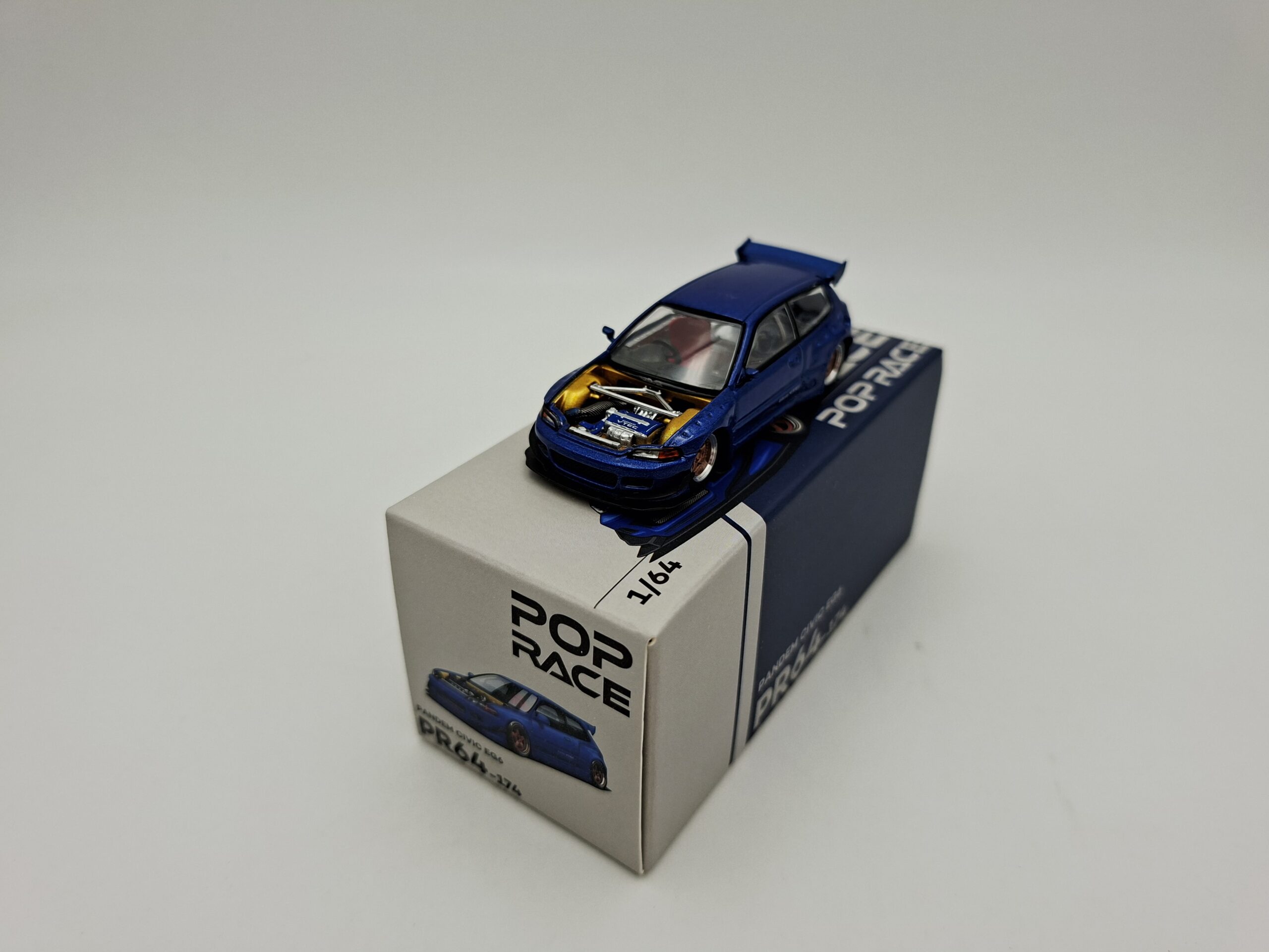 POP RACE 1:64 HONDA CIVIC PANDEM EG6 MATALLIC BLUE NOVEDAD - Image 2