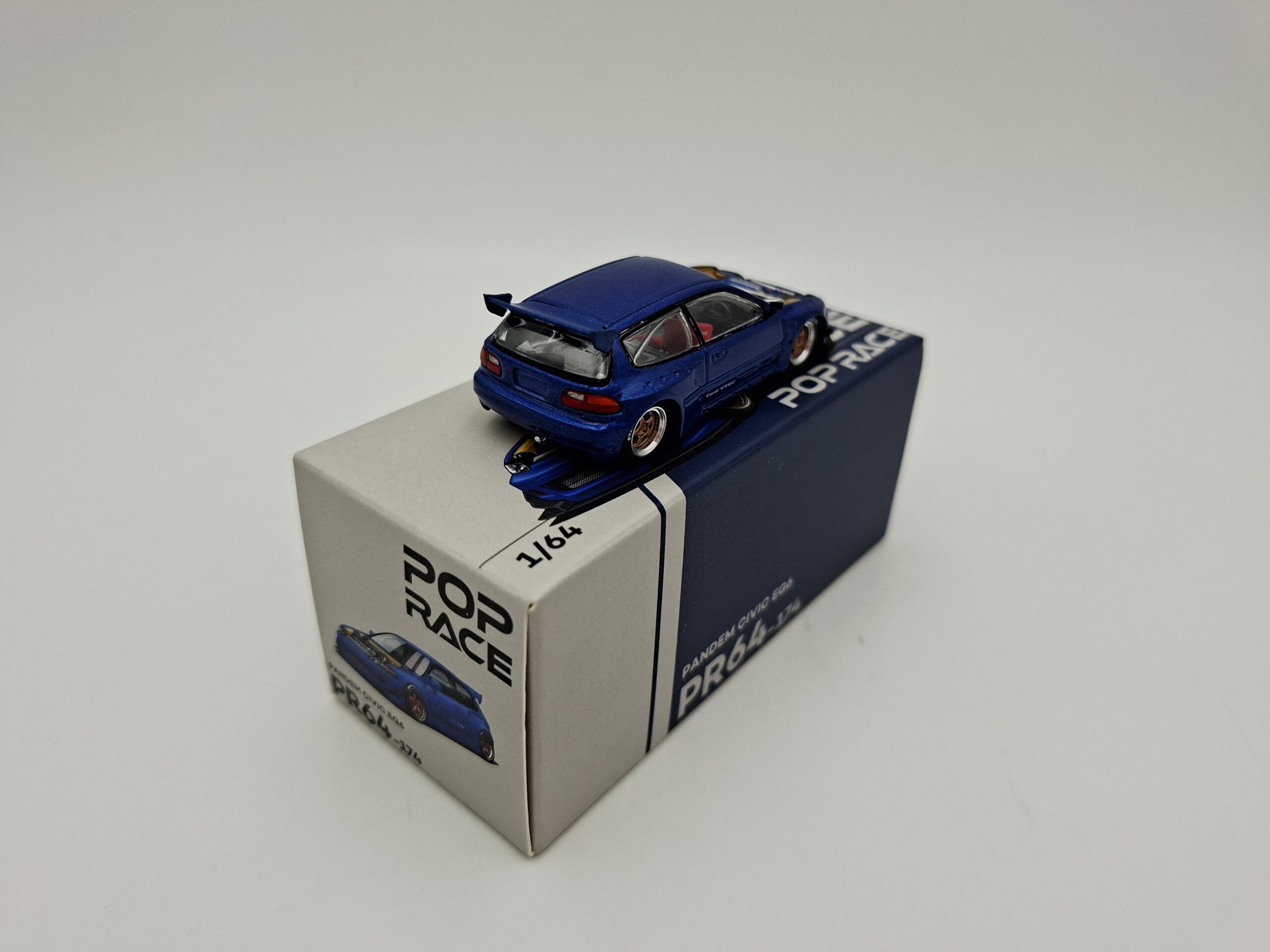 POP RACE 1:64 HONDA CIVIC PANDEM EG6 MATALLIC BLUE NOVEDAD - Image 3
