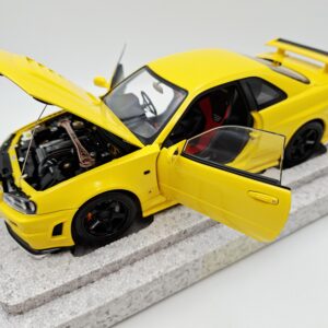 MOTORHELIX 1:18 NISSAN GTR R34 CUSTOMIZED VERSION YELLOW NOVEDAD