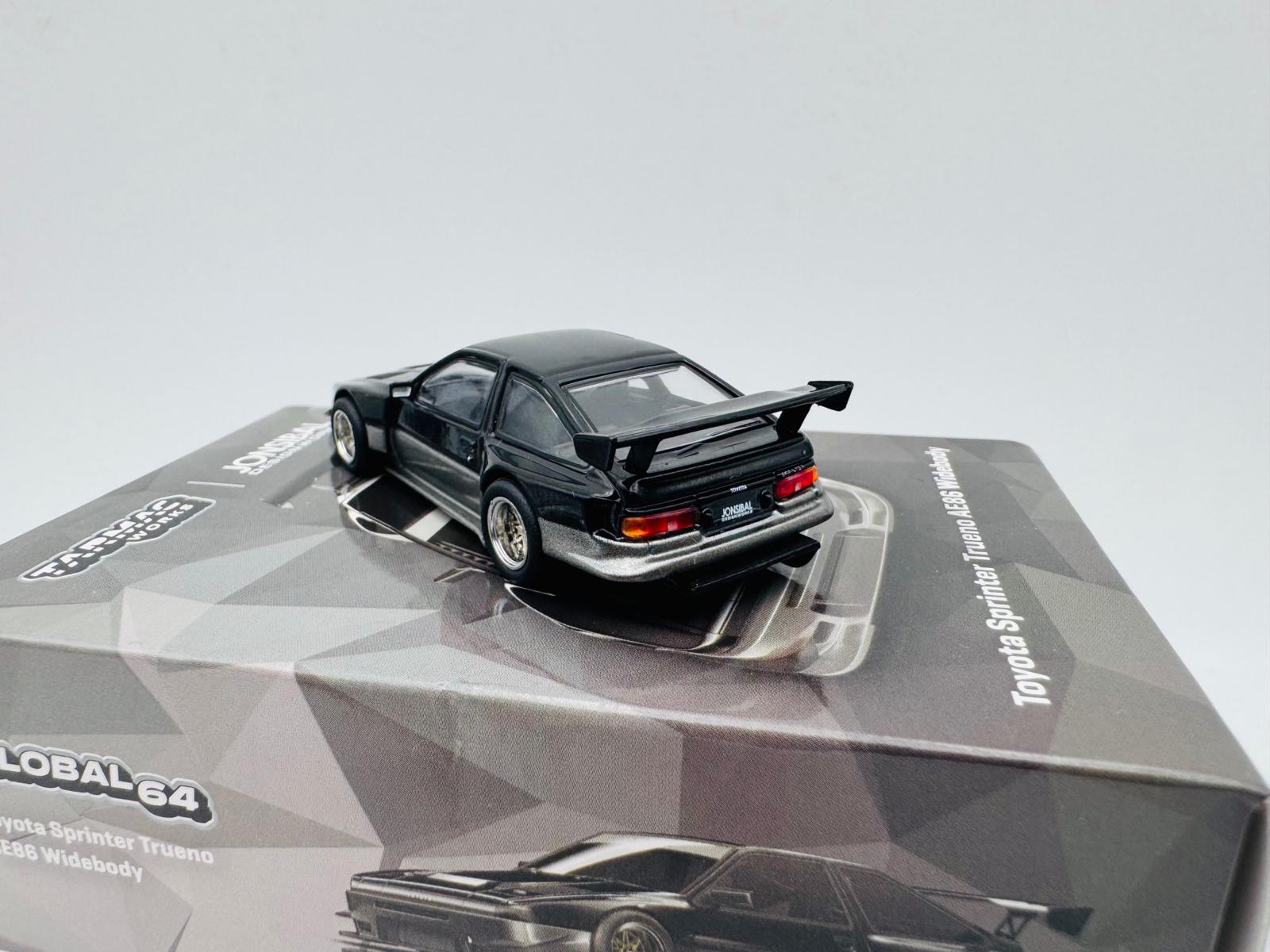 TARMAC WORKS 1:64 TOYOTA SPRINTER TRUENO AE86 BWIDEBODY BLACK - Image 3