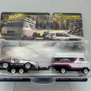 HOTWHEELS 1:64 TEAM DMC DELOREAN AND VW RALLY HAULER