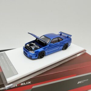 MOTORHELIX 1:64 NISSAN GTR R34 BAYSIDE BLUE