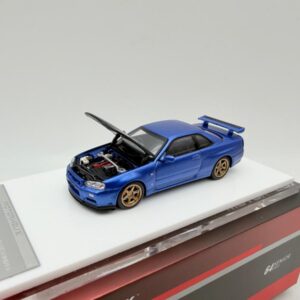 MOTORHELIX 1:64 NISSAN GTR R34 BAYSIDE BLUE CARBON