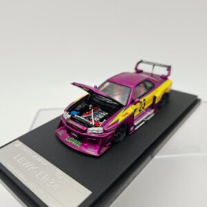 STREET WEAPON 1:64 NISSAN GTR R34 LBWK CHROMED PURPLE